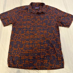 Patagonia button down, rare Aztec design brown & navy